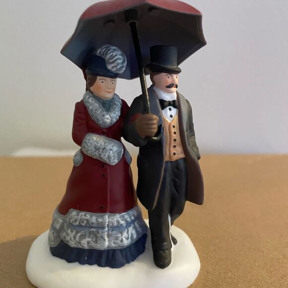 Department 56 Red and Blue Victorian Couple - Picture 1 of 4